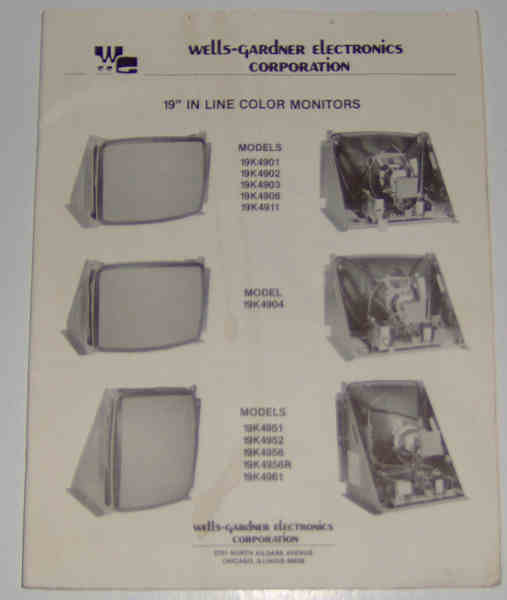 (image for) Wells-Gardner 19" In Line Color Monitors Service Manual - Click Image to Close